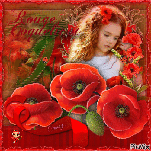 Coquelicot et fille - Darmowy animowany GIF