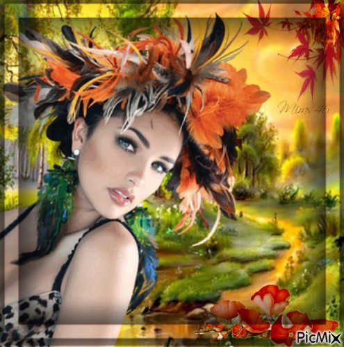 autumn lady - Free PNG