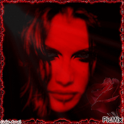 femme rouge et noir - Δωρεάν κινούμενο GIF