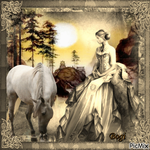 White horse... - Ingyenes animált GIF