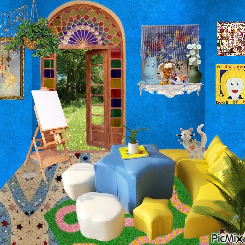 eclectic and eccentric roomscape - 免费PNG