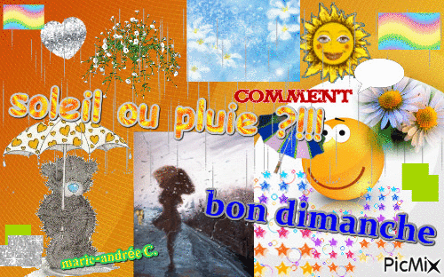 Printemps!!!?!!! Soleil ou pluie ?! - Bon dimanche. - Бесплатный анимированный гифка