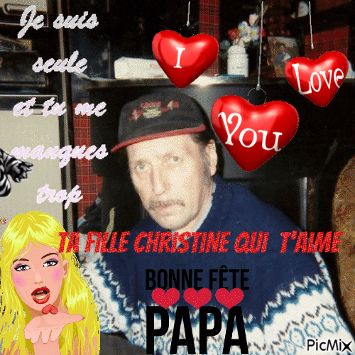 Bonne fête mon papa d'amour tu me manque repose en paix - Animovaný GIF zadarmo