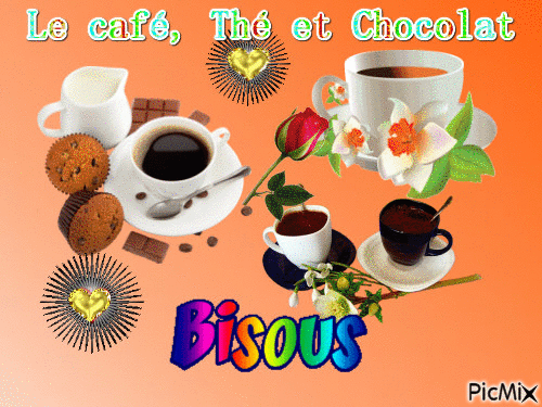 le café thé chocolat - Animovaný GIF zadarmo