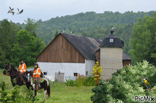 Old barn with Silo - Darmowy animowany GIF