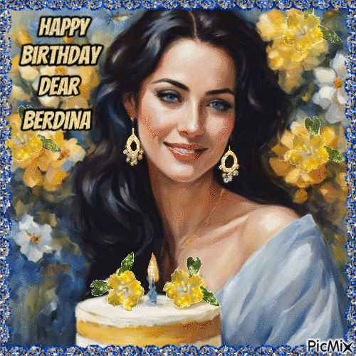 Happy Birthday dear Berdina - GIF เคลื่อนไหวฟรี