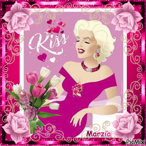 Marilyn Monroe en dessin animé - Animovaný GIF zadarmo