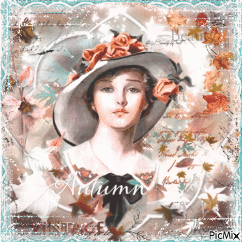 Lovely and Delicate Lady at Fall - GIF animado gratis