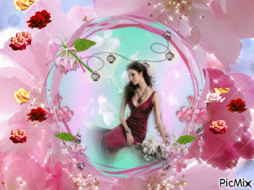 femme rose - Ingyenes animált GIF