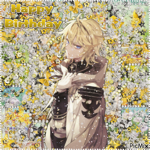 Happy Birthday, Mikaela Hyakuya! - GIF animado gratis