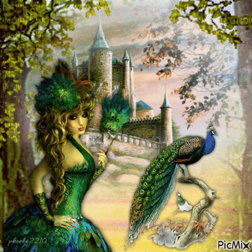Peacock Castle - Free animated GIF