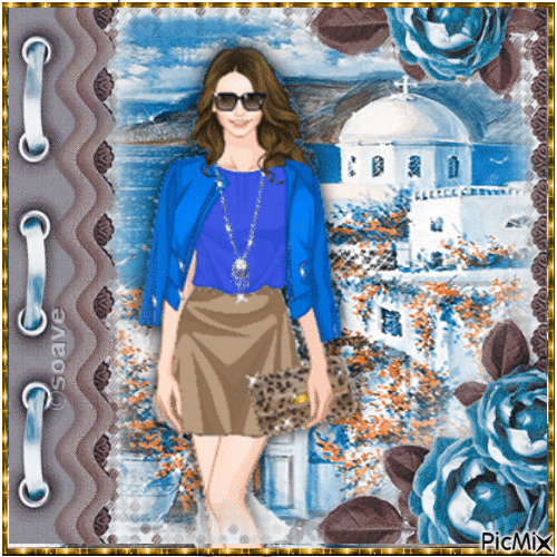 brown and blue fashion - Besplatni animirani GIF