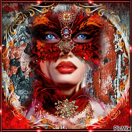 portrait glamour de mascarade - GIF เคลื่อนไหวฟรี