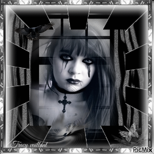 Gothic raven lady - Δωρεάν κινούμενο GIF