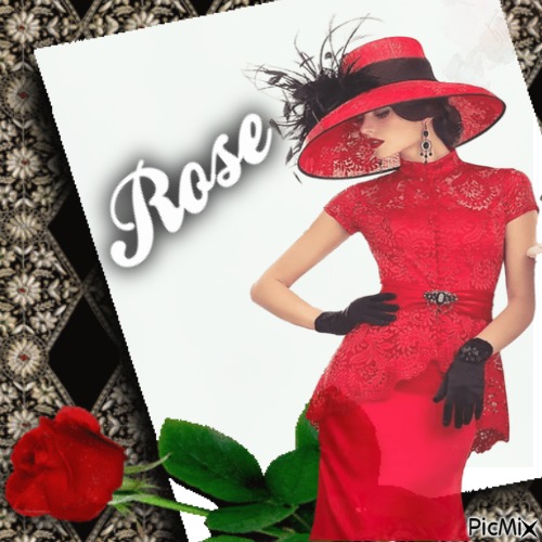 Lady in rot - PNG gratuit