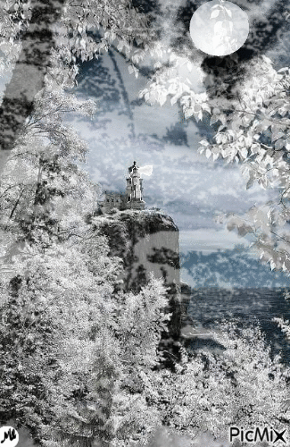 Noche de invierno en el faro - Besplatni animirani GIF