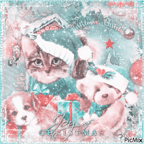 Christmas animals - Δωρεάν κινούμενο GIF