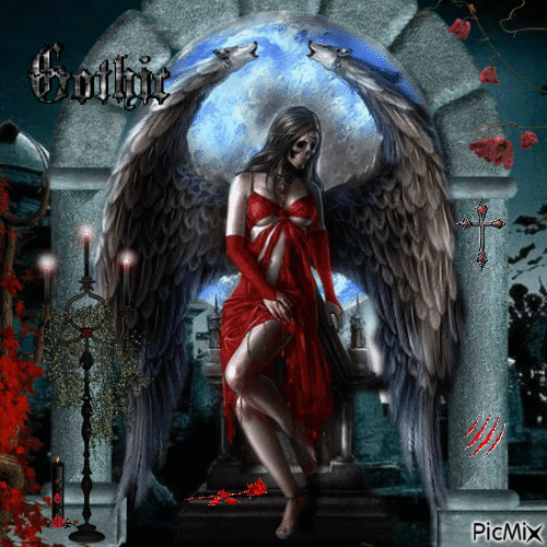 Goth Angel - Animovaný GIF zadarmo