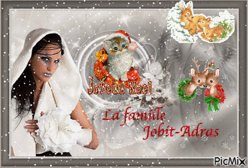 Joyeux Noël la famille Jobit-Adras - GIF animé gratuit