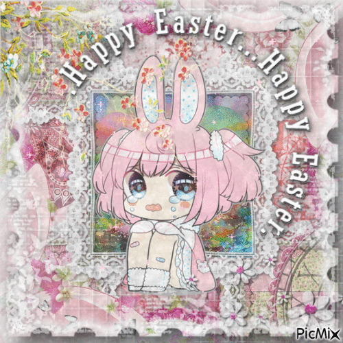 Happy Anime Easter - Бесплатный анимированный гифка