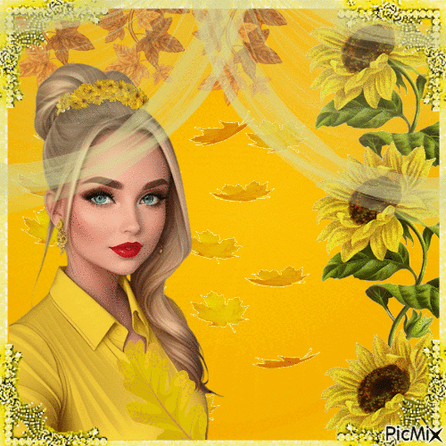 autumn girl 2 - Bezmaksas animēts GIF