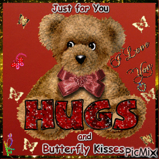 Just for you hugs and butterfly kisses - GIF animado grátis