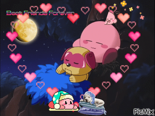 Kirby and his Robot dog - Free animated GIF