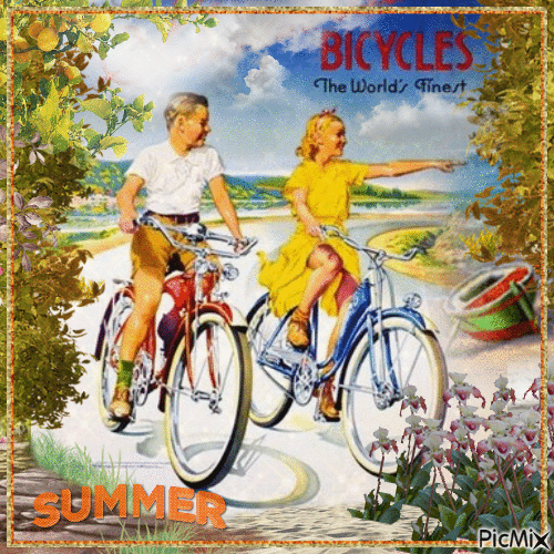 Summer on bicycle - Kostenlose animierte GIFs