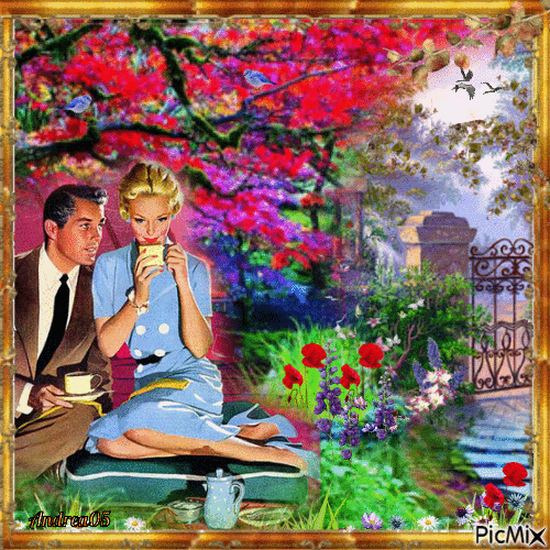 Romantic picnic for two... - Безплатен анимиран GIF