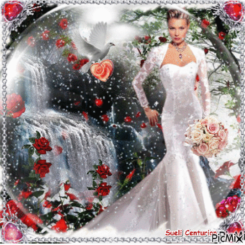 Vestido de noiva branco - GIF animasi gratis