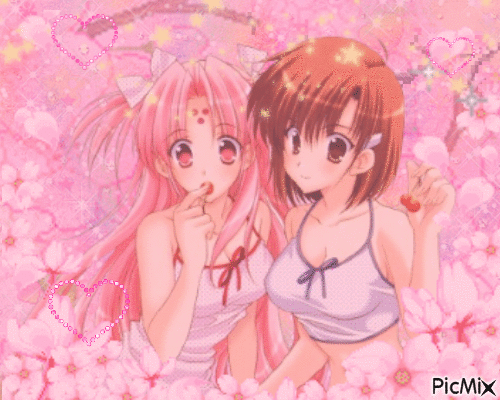 Sakura Miharu and Kirie - GIF animé gratuit