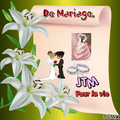 bonne fete de mariage - Animovaný GIF zadarmo