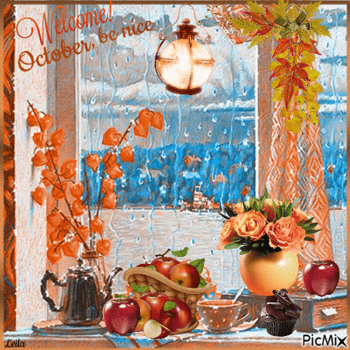 Welcome Oktober, be nice - Безплатен анимиран GIF