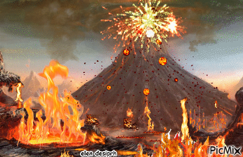 volcano - Бесплатный анимированный гифка