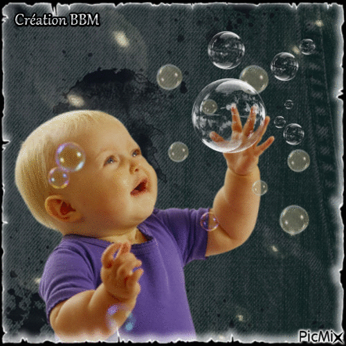 L'enfant et les bulles de savon par BBM - Nemokamas animacinis gif