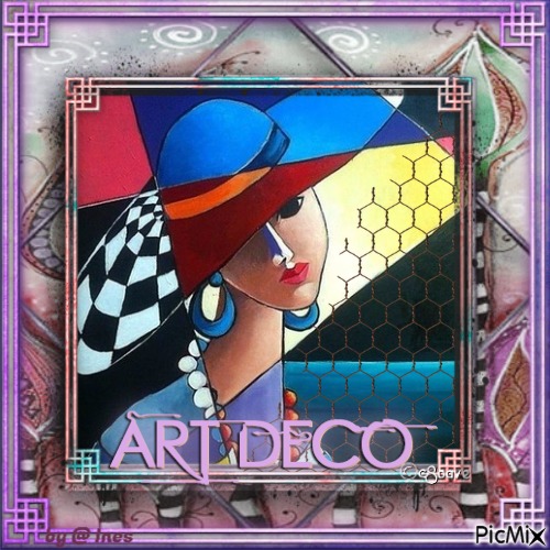 Art Deco Porträt - gratis png