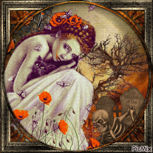 Halloween - Portrait gothique. - GIF animé gratuit