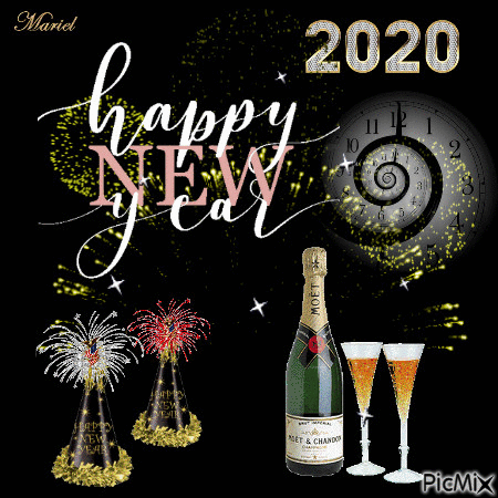 HAPPY NEW YEAR 2020*MARIEL - Gratis geanimeerde GIF
