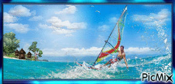 Windsurfing! - GIF animé gratuit