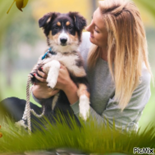 Une Femme et son chien - png gratuito