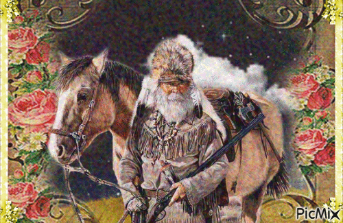 A Trapper and His Horse - GIF animado grátis
