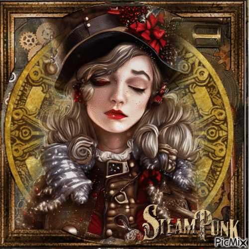 Retrato - Steampunk - Бесплатный анимированный гифка