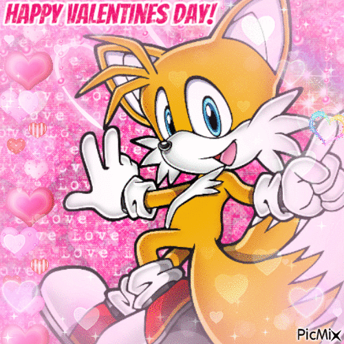 Happy Valentines Day with Tails! - Бесплатный анимированный гифка