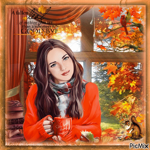 autumn woman - Besplatni animirani GIF
