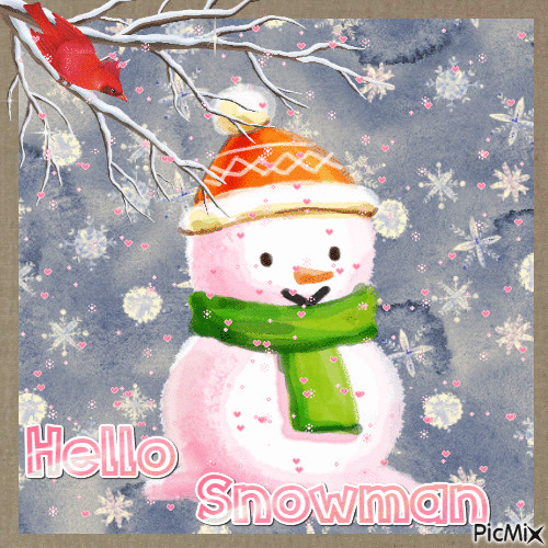 Hello Snowman - GIF animé gratuit