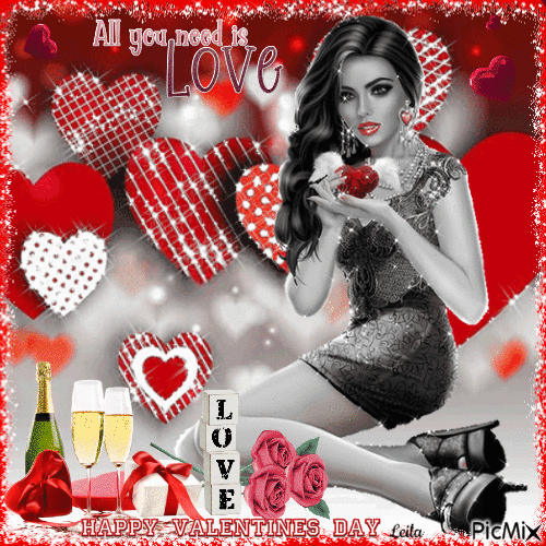 All you need is love. Happy Valentines Day - GIF animasi gratis