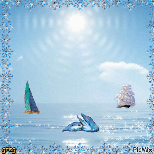le soleil sur la mer - Безплатен анимиран GIF
