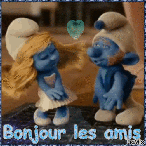 Bonjour les amis - Bezmaksas animēts GIF