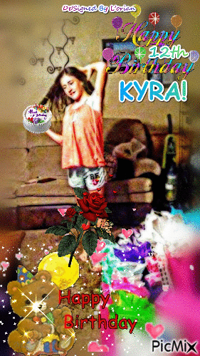 HAPPY 12TH BIRTHDAY KYRA - Free animated GIF