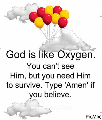 God is like Oxygen - GIF animado grátis